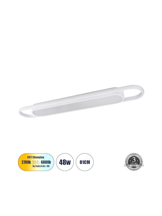 GloboStar Igor Ceiling Mount Light 81cm White with Integrated LED