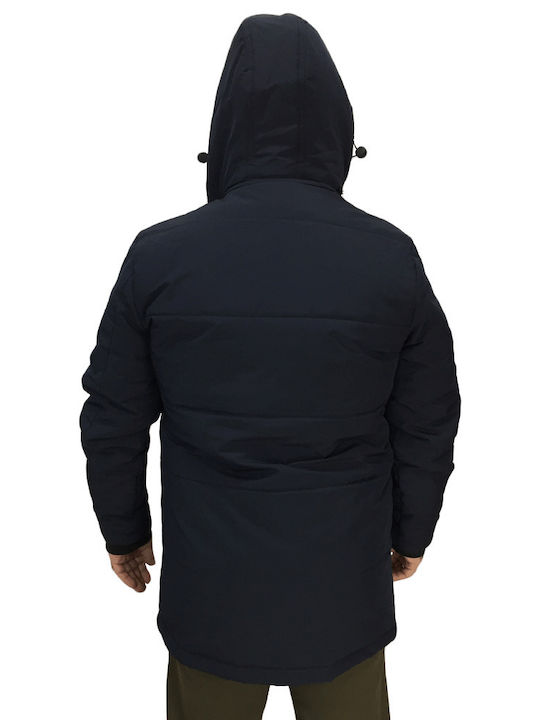 Rebase Men's Winter Parka Jacket Navy Blue