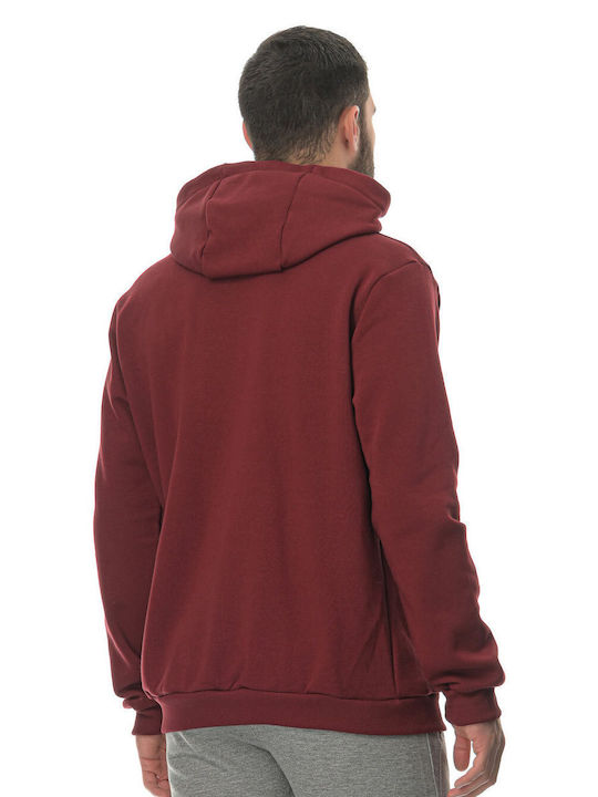 Athlos Sport Herren Sweatshirt mit Kapuze und Taschen Burgundisch