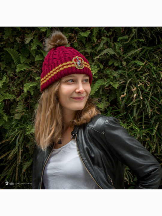 Harry Potter Gryffindor Beanie Cap with Braid Burgundy 4895205601345