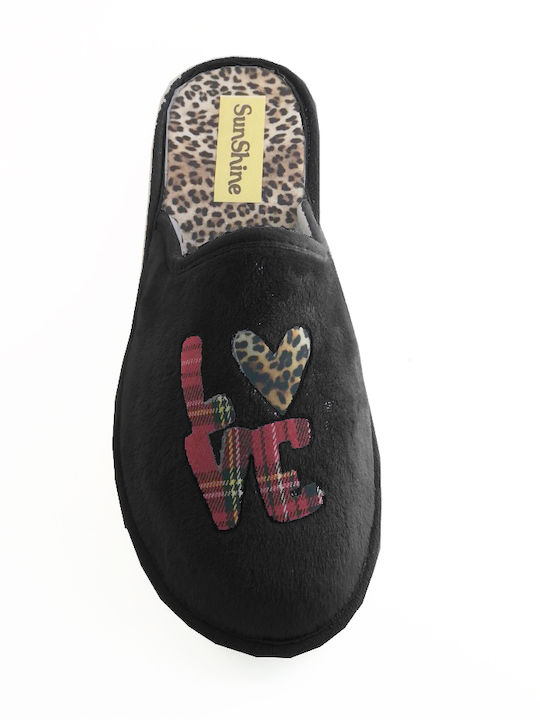 Sunshine Anatomic Women's Slippers In Black Colour