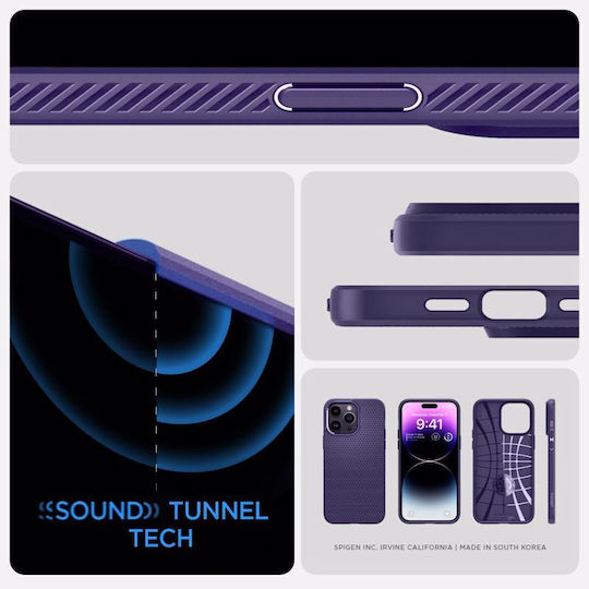 Spigen Liquid Air Umschlag Rückseite Silikon Deep Purple (iPhone 14 Pro)