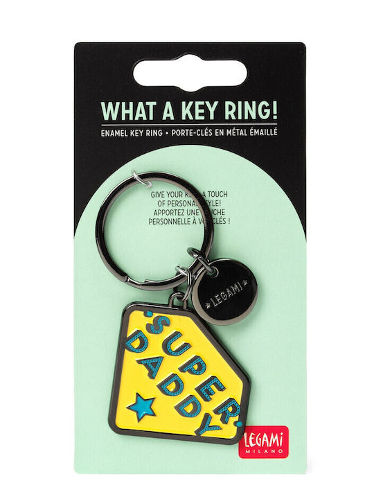 Legami Milano Μπρελόκ What A Key Ring - Super Daddy Μεταλλικό Λευκό