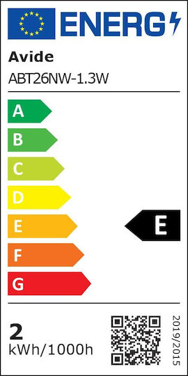 Avide ABT26NW-1.3W LED-Lampe 1.3W für Fassung E14 und Form T26 Naturweiß 150lm