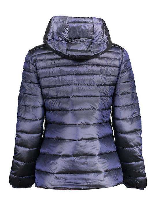 U.S. Polo Assn. Kurz Damen Puffer Jacke für Winter Blau