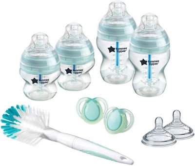 Tommee Tippee Σετ Πλαστικά Μπιμπερό Advanced Anti-Colic Newborn Starter Set Κατά των Κολικών με Θηλή Σιλικόνης 150ml για 0+ μηνών 9τμχ