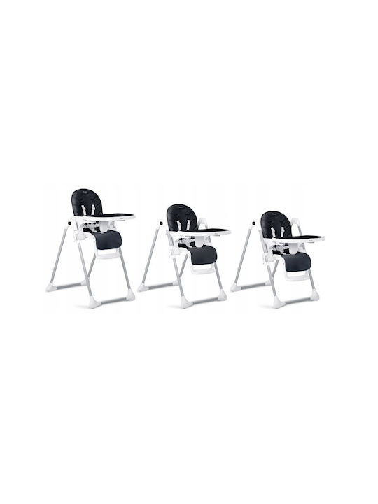 Nukido Tulo Foldable Baby Highchair 3 in 1 with Adjustable Height Black