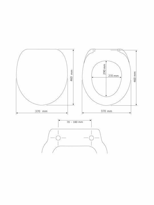 Wenko Plastic Toilet Seat White Vorno Neo 46cm