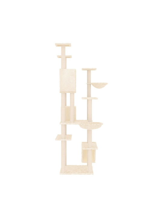vidaXL Stâlp pentru zgâriat pisici Copaci pentru pisici Bej 8 niveluri 104x78x191cm