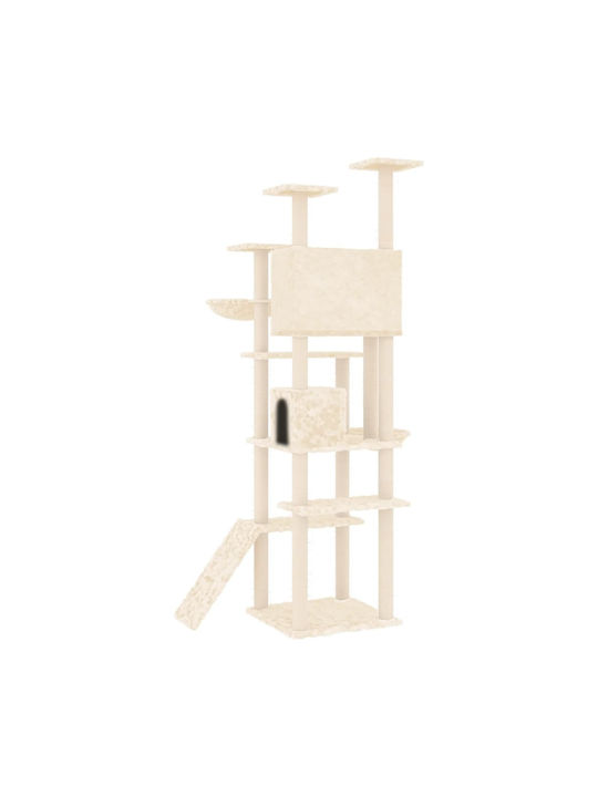 vidaXL Stâlp pentru zgâriat pisici Copaci pentru pisici Bej 8 niveluri 104x78x191cm