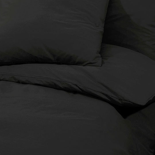vidaXL Duvet Cover Set Single with Pillowcase 135x200 Black
