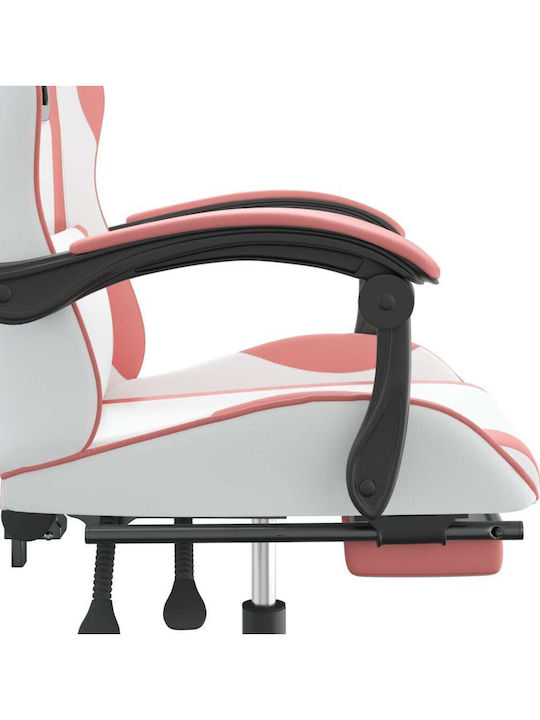 vidaXL 3143887 Gaming Stuhl mit Fußstütze White / Pink
