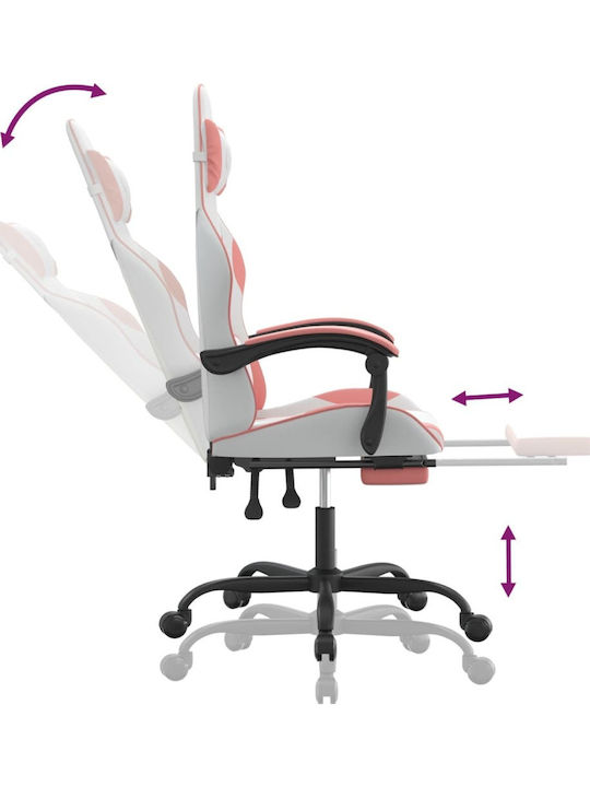 vidaXL 3143887 Gaming Stuhl mit Fußstütze White / Pink