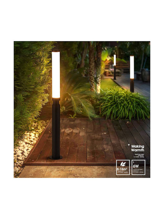 Ideahellas Φωτιστικό Κολωνάκι LED Εξωτερικού Χώρου 6W με Θερμό Λευκό Φως IP55 Λευκό