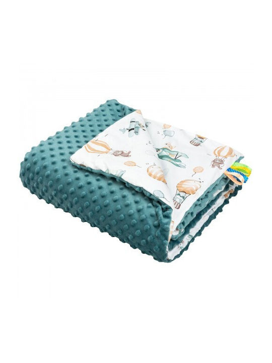 Jukki Blanket Nursery Swaddling Blankets Balloon Travel Velvet Green 75x100cm