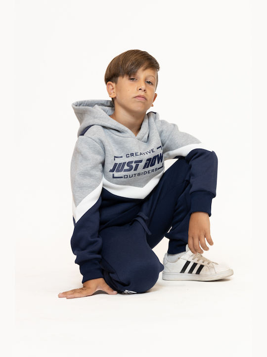 Set Boy's overalls blue with grey details (code FAN42)