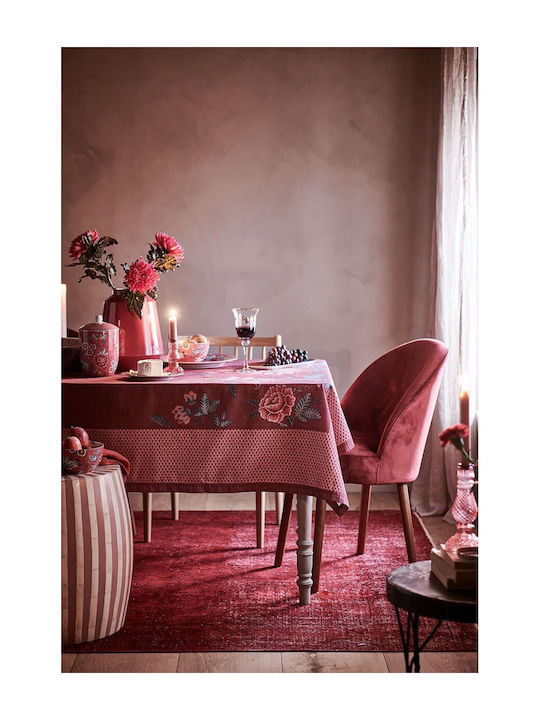PiP Studio Τραπεζομάντηλο Βαμβακερό Flower Festival Κόκκινο 150x300εκ.