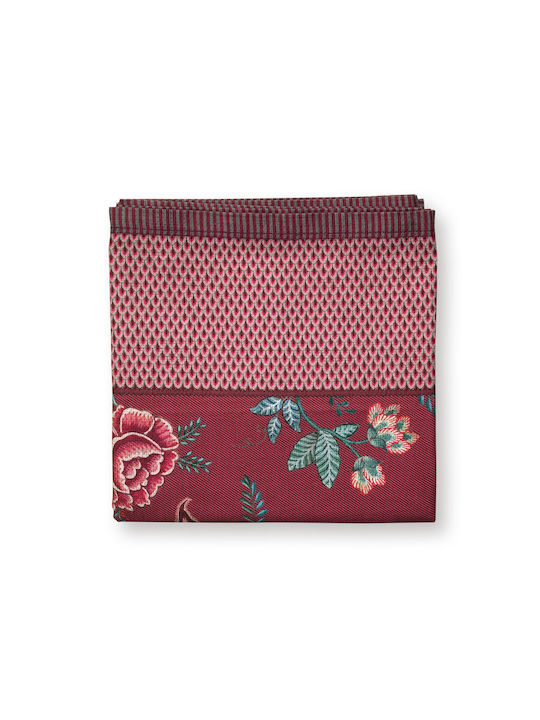 PiP Studio Checkered Cotton Flower Festival Red 100x100cm