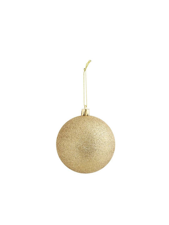 Fun World Christmas Plastic Ball Ornament Gold 8x8cm 6pcs