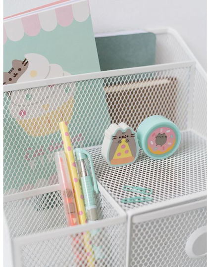 Grupo Erik Pusheen Cat Foodie Collection Kids Stationery Set with Pencil, Sharpener, Eraser, Notepad, Pen and Pencil Case 7pcs