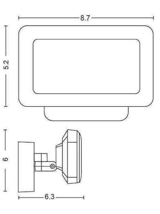 Philips Επιτοίχιο Εξωτερικό Σποτ LED IP44 20.5W με Θερμό Λευκό Φως 16x22x15.3εκ.