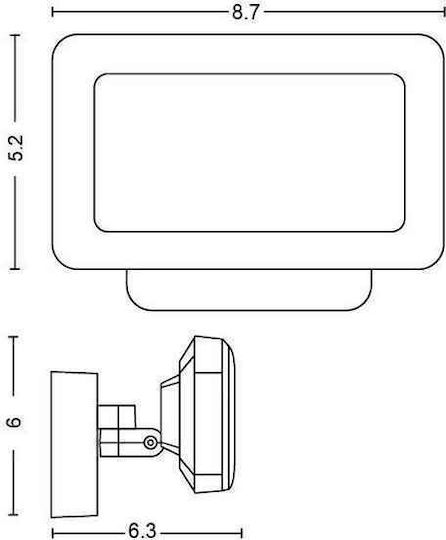 Philips Wall-Mounted Outdoor Spot Light LED IP44 20.5W with Warm White Light 16x22x15.3εκ.