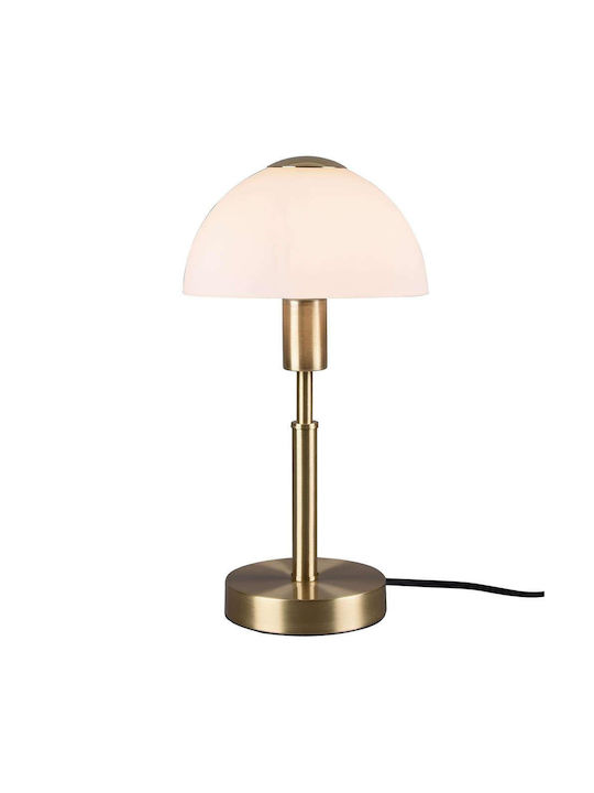 Trio Lighting Don II Metal Table Lamp for Socket E14 with White Shade and Gold Base