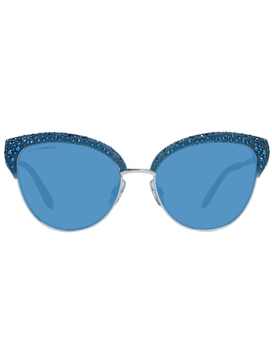 Swarovski Women's Sunglasses with Blue Frame and Blue Lens SK0164-P 90X