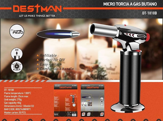 Destman Kitchen Torch with Temperature Setting Destman Black DT-1810B