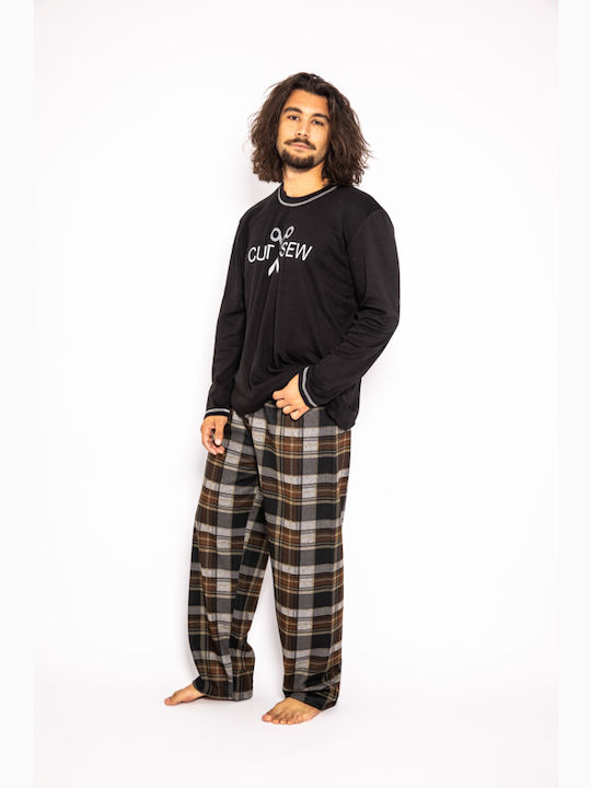 Men's Pajama SECRET POINT "Cut Sew" - Black