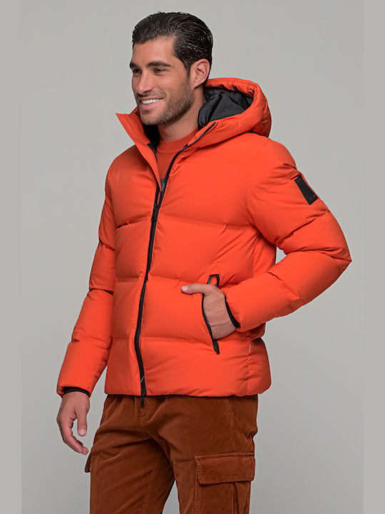 AT.P.CO Herren Winter Jacke Puffer Orange