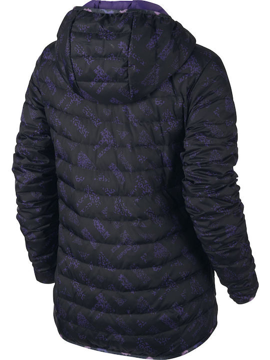 Nike Victory 550 Hood Women's Short Puffer Jacket for Winter Purple
