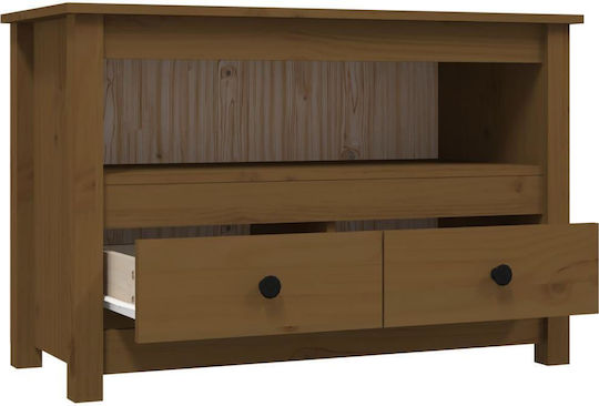 TV Stand Made of Solid Brown Wood L79xD35xH52cm