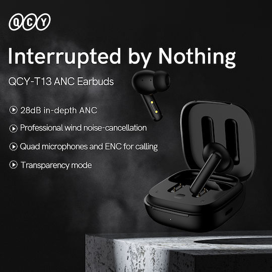 QCY T13 ANC In-ear Bluetooth Handsfree Earphones with Sweat Resistance and Charging Case Black