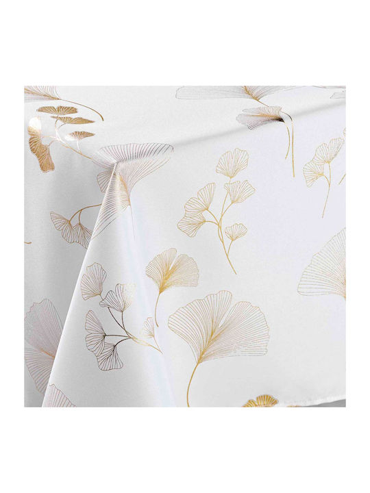 Tablecloth Stain Resistant L-C Bloomy Blanc 150x240cm