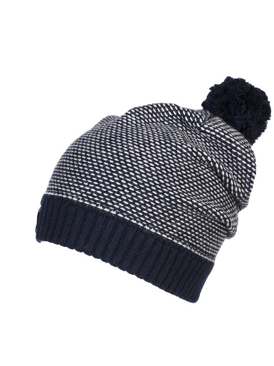 Aix Pom Pom Beanie Beanie Knitted in Navy Blue color