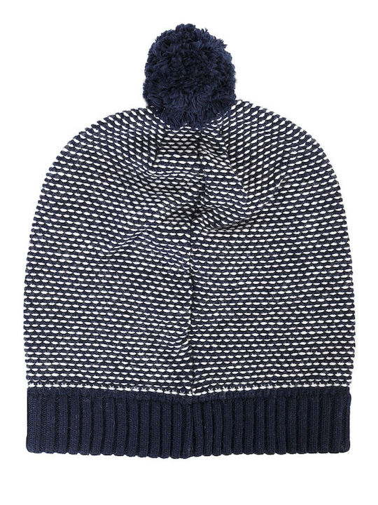 Aix Pom Pom Beanie Beanie Knitted in Navy Blue color