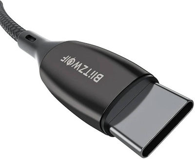 BlitzWolf BW-TC23 Braided / LED USB 2.0 Cable USB-C male - USB-C male 100W Μαύρο 0.9m