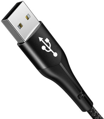 Mcdodo Magnificence CA-7960 Braided / LED USB 2.0 Cable USB-C male - USB-A male Μαύρο 1m