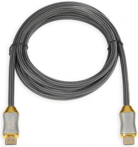 iBox HD08 HDMI 2.1 Ultra High Speed 48Gbps 4K 120Hz HDR VRR Cable HDMI male - HDMI male 2m Μαύρο