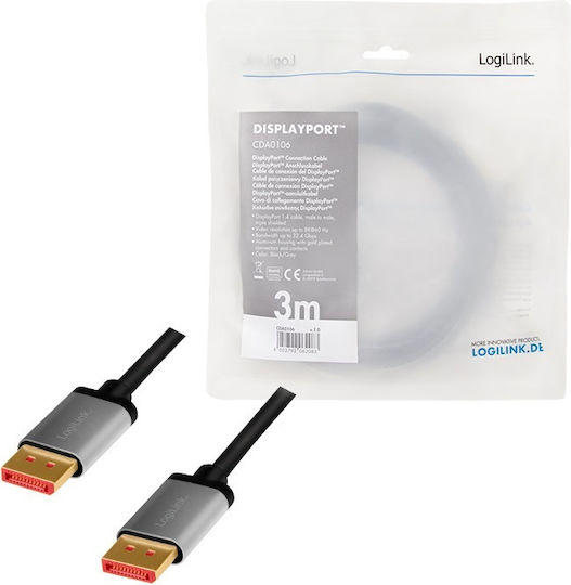 LogiLink Cable DisplayPort male - DisplayPort male 2m Black (CDA0105)