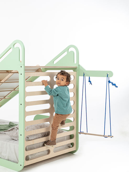 Sleepy Pat pentru Copii Montessori Single Verde pentru Saltea 90x200cm