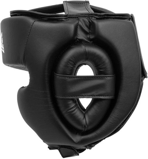 Lonsdale Stanford Black White b Adult Open Face Boxing Headgear Synthetic Leather Black