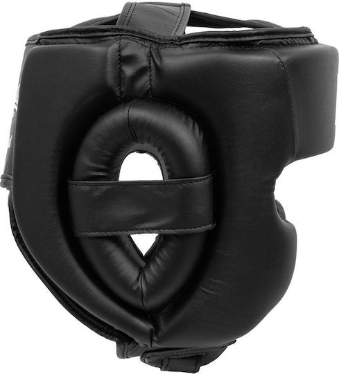Lonsdale Stanford Black White b Adult Open Face Boxing Headgear Synthetic Leather Black