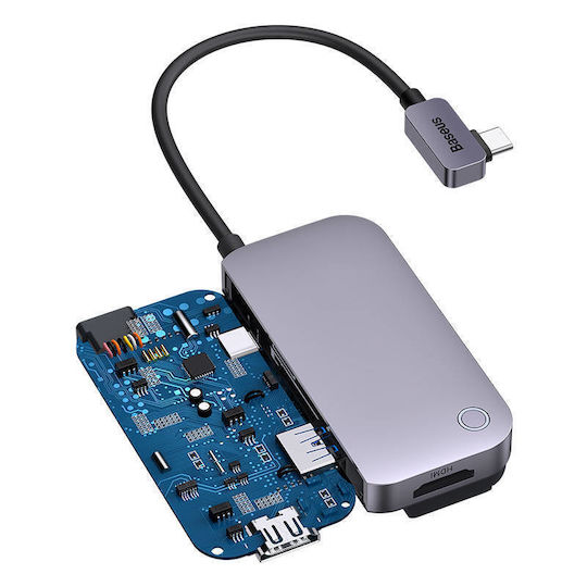 Baseus PadJoy Series 4in1 USB-C Docking Station με HDMI 4K PD Γκρι