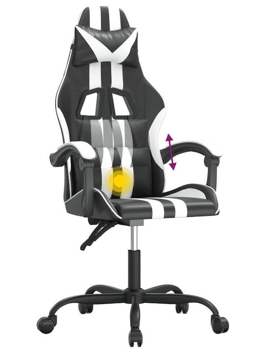 vidaXL 349524 Καρέκλα Gaming Δερματίνης Μαύρο/Λευκό