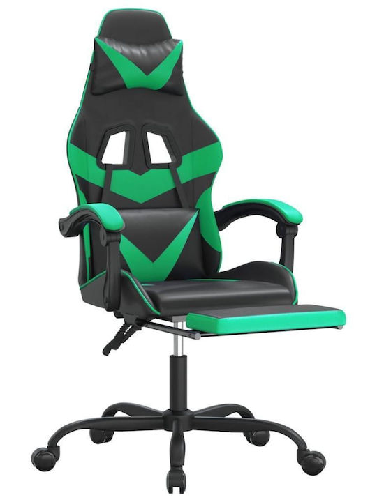vidaXL 349558 Καρέκλα Gaming Δερματίνης με Υποπόδιο Πράσινη