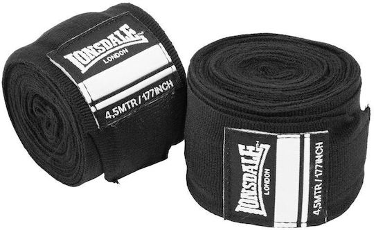 Lonsdale Pro Hand 160008 Martial Arts Hand Wraps 4.5m Black