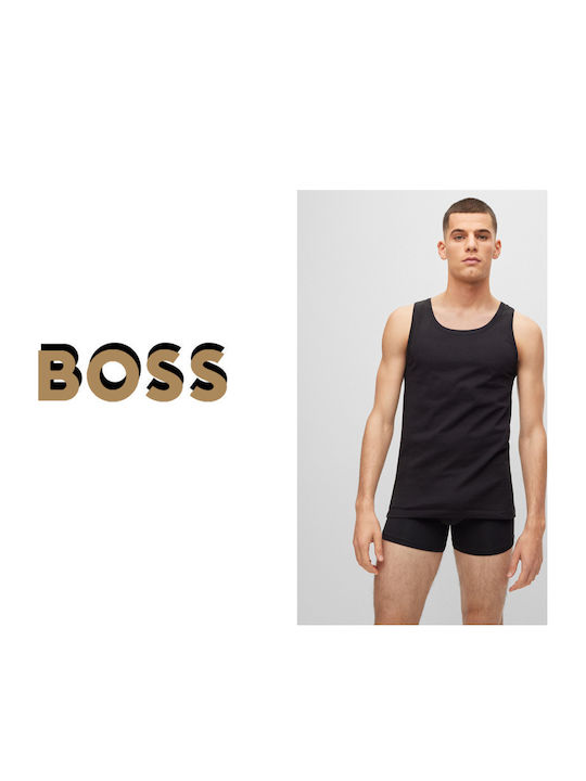 Men's Undershirts Sleeveless in Black Color 3Pack
