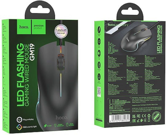 Hoco GM19 RGB Gaming Mouse Negru